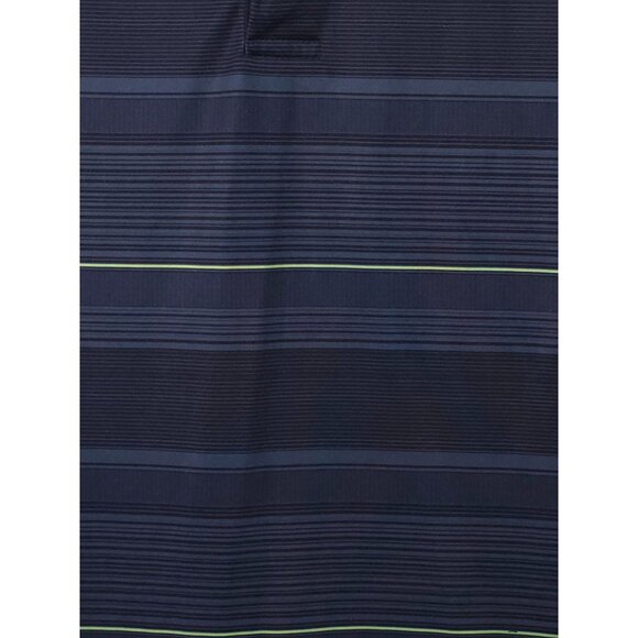 Ben Hogan Performance Navy Blue Striped Golf Polo Shirt Accent Lime Green Lines - Picture 4 of 8